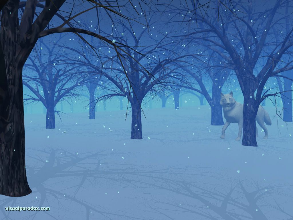 Loup en 3D fond ecran Loup en 3D
