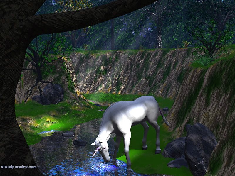 Licorne en 3D fond ecran Licorne en 3D