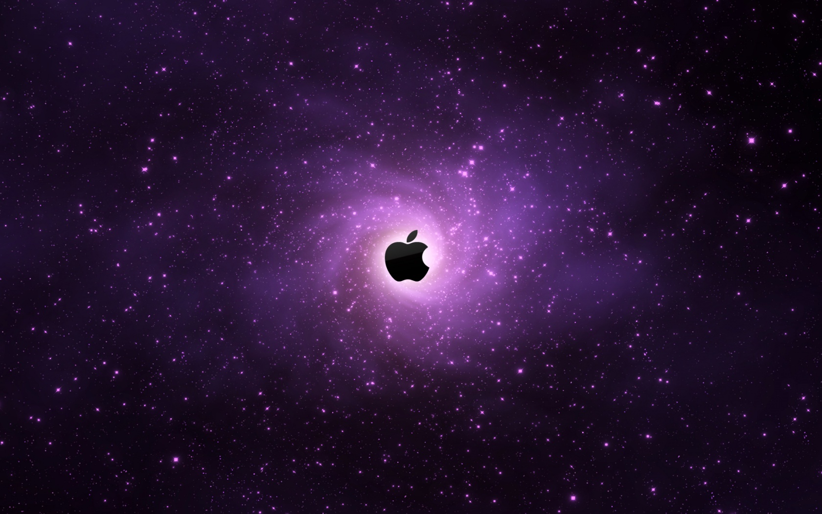 Logo Apple galaxie violette fond ecran Logo Apple galaxie violette