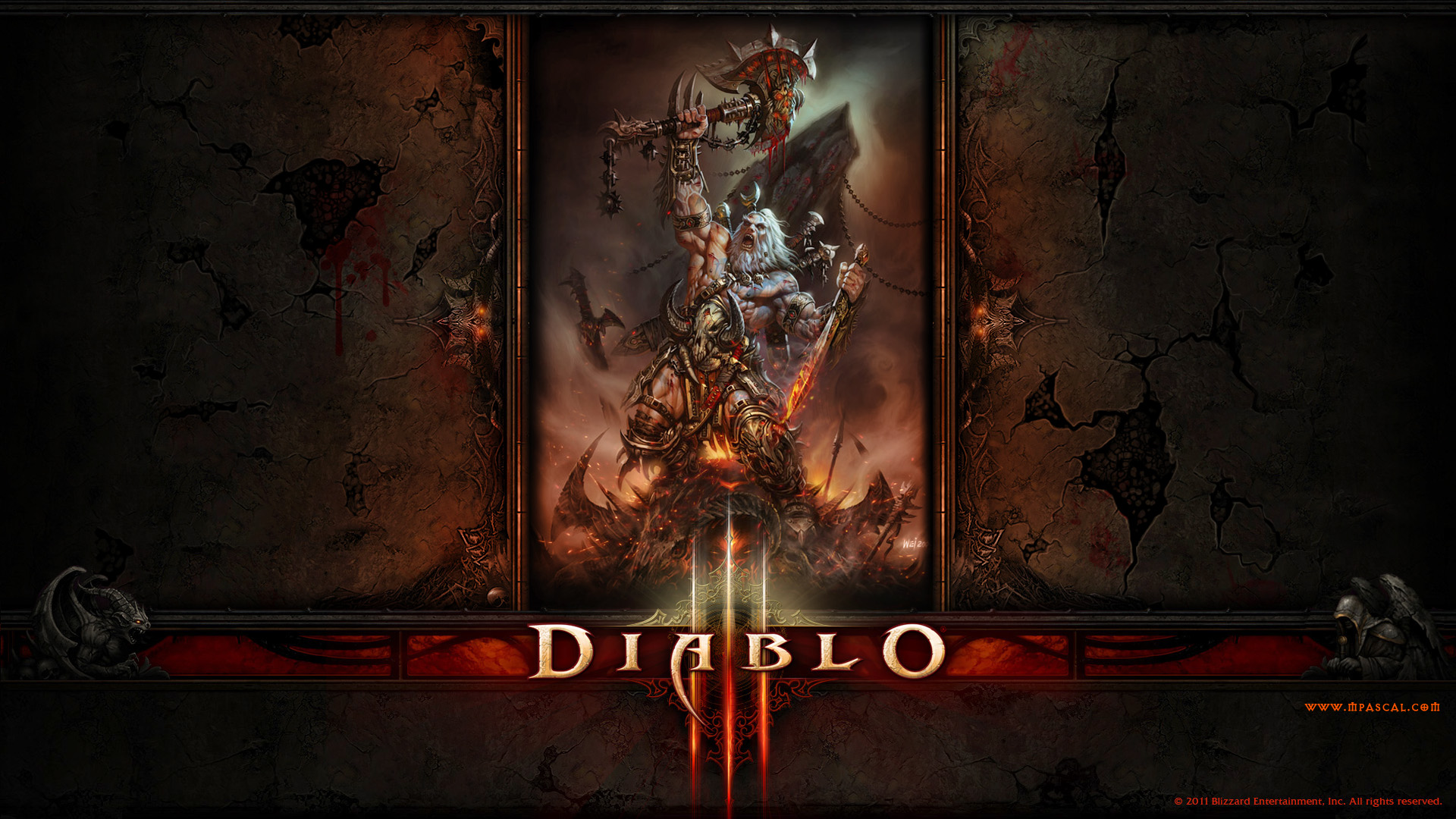 Diablo 3 : Barbare fond ecran Diablo 3 : Barbare