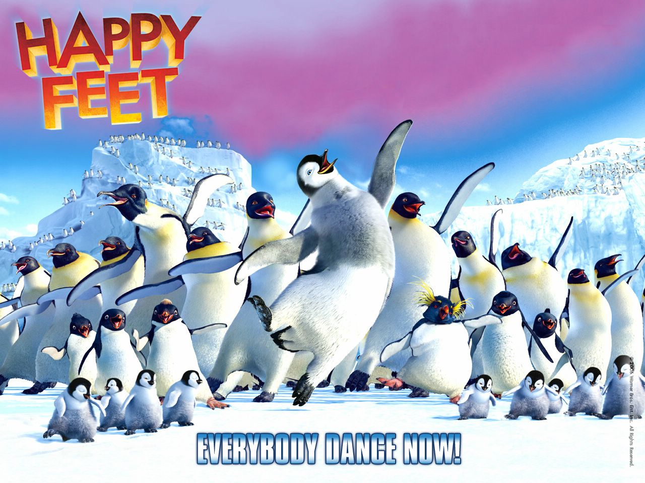Happy feet fond ecran Happy feet