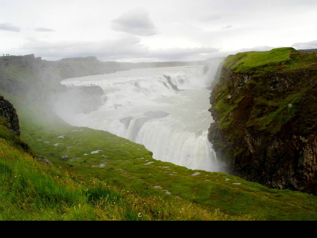 Islande : cascade dorée à Gullfoss fond ecran Islande : cascade dorée à Gullfoss