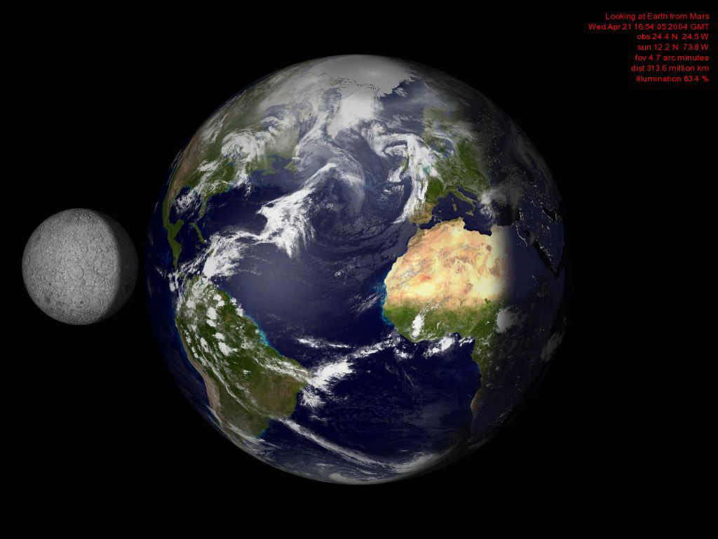 La Terre et la Lune fond ecran La Terre et la Lune