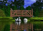 fond ecran  Cygnes en 3D