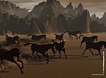 fond ecran  Chevaux en 3D