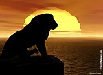 fond ecran  Lion en 3D