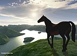 fond ecran  Cheval en 3D