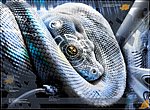 fond ecran  Serpent robot en 3D