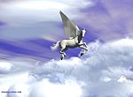 fond ecran  Cheval volant en 3D