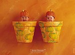 fond ecran  Anne Geddes :  pot de fleur