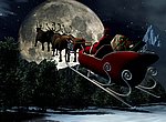 fond ecran  Le Père Noël et son traineau